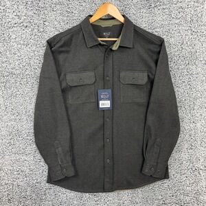 BYLT Shirt Mens XL Gray Overshirt Stretch Button Up Two Pocket Shacket NWT